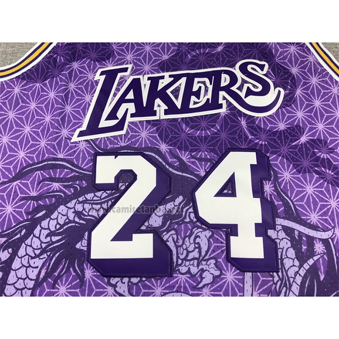 Camiseta Los Angeles Lakers Kobe Bryant #24 Asian Heritage Throwback 1996-97 Violeta